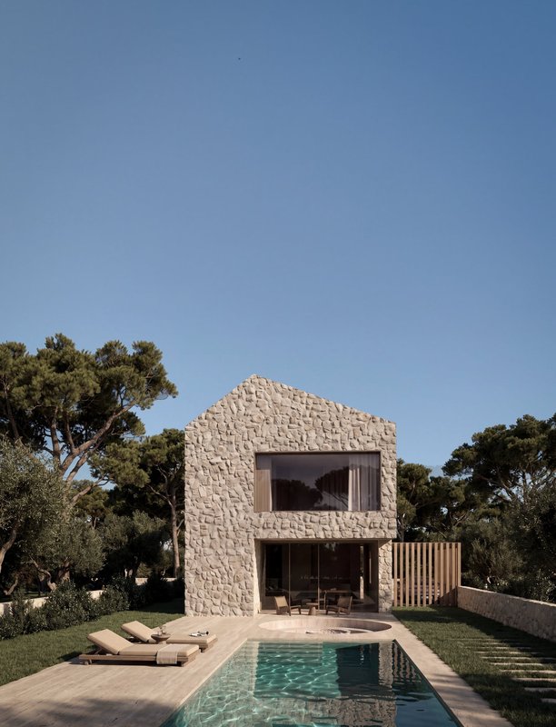 Villa Olivia stone house with pool